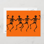 Carte Postale Skeletons noirs dansants (Devant / Derrière)