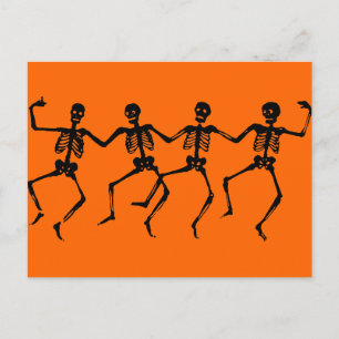 Carte Postale Skeletons noirs dansants