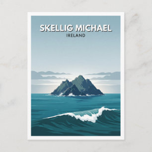 Carte Postale Skellig Michael sur la falaise et cadeau de la hou