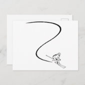 Carte Postale Skers | Skis Skiing Winter Toxits (Devant / Derrière)