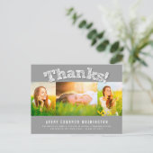 Carte Postale Sketched Thanks Multi 3 Photo Graduation Thank You (Debout devant)