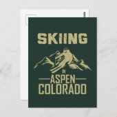 Carte Postale Ski à Aspen Colorado (Devant / Derrière)