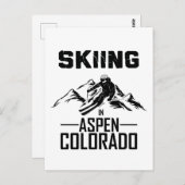Carte Postale Ski à Aspen Colorado (Devant / Derrière)