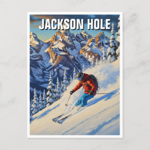 Carte Postale Ski à Jackson Hole Wyoming