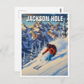 Carte Postale Ski à Jackson Hole Wyoming (Devant / Derrière)
