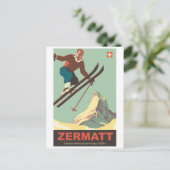 Carte Postale Ski à Zermatt (Debout devant)