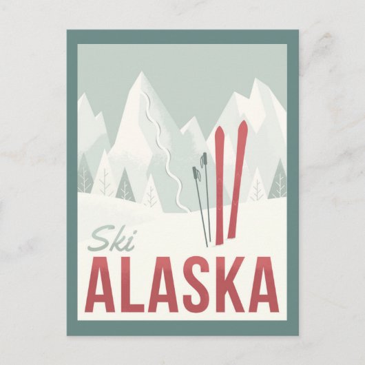 Carte Postale Ski Alaska (Devant)