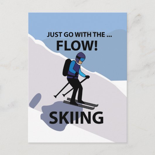 Carte Postale Ski Aller Avec Le Ski De Flux (Devant)