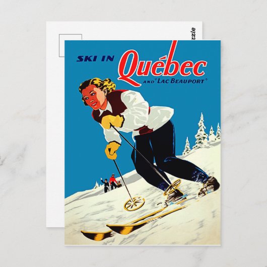Carte Postale Ski au Québec (Devant / Derrière)