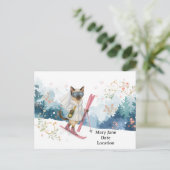 Carte Postale Ski Bachelorette Party pour amoureux de les chats (Debout devant)