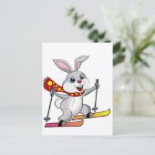 Carte Postale Ski Bunny - Drôle et joli dessin animé (Debout devant)