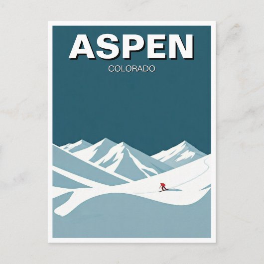 Carte Postale Ski d'Aspen (Devant)
