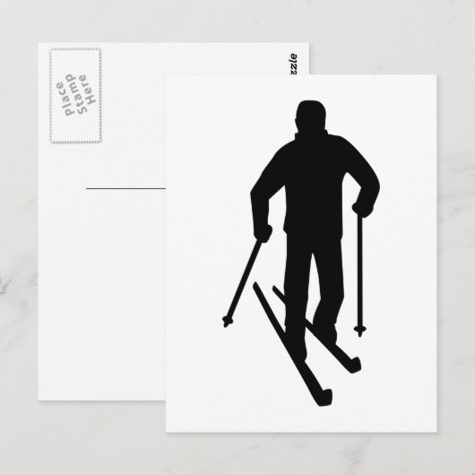 Carte Postale Ski de fond (Devant / Derrière)