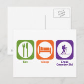 Carte Postale Ski de fond de Sleep Eat (Devant / Derrière)