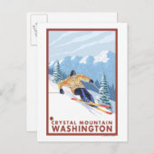 Carte Postale Ski de neige - Crystal Mountain, WA (Devant / Derrière)