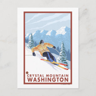 Carte Postale Ski de neige - Crystal Mountain, WA