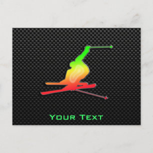 Carte Postale Ski De Neige Élégant