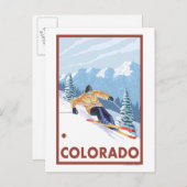 Carte Postale Ski de neige en descente Colorado (Devant / Derrière)