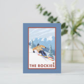 Carte Postale Ski De Neige - Les Rocheuses (Debout devant)