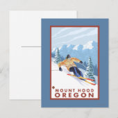 Carte Postale Ski de neige - Mount Hood, Oregon (Devant / Derrière)