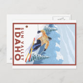 Carte Postale Ski de neige - Sun Valley, Idaho (Devant / Derrière)