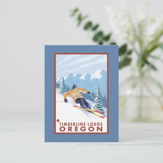 Carte Postale Ski de neige - Timberline Lodge, Oregon (Debout devant)