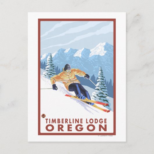 Carte Postale Ski de neige - Timberline Lodge, Oregon (Devant)