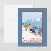 Carte Postale Ski de neige - White Pass, Washington (Devant / Derrière)