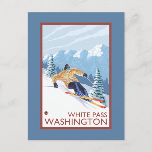 Carte Postale Ski de neige - White Pass, Washington (Devant)