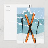 Carte postale Ski d'hiver (Devant / Derrière)