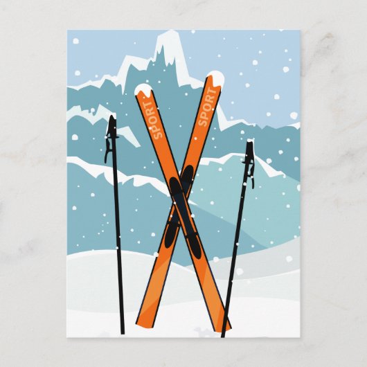 Carte postale Ski d'hiver (Devant)