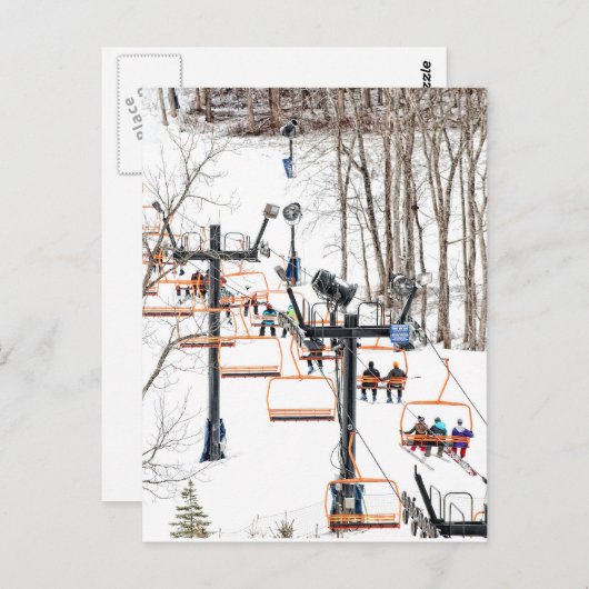 Carte Postale Ski d'hiver (Devant / Derrière)