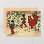 Carte Postale Ski d'hiver (Devant / Derrière)