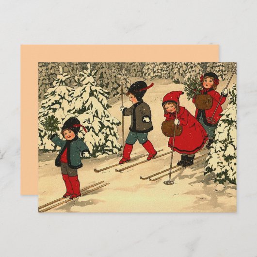 Carte Postale Ski d'hiver (Devant / Derrière)