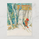 Carte Postale Ski d'hiver par Carl Larsson (Devant)