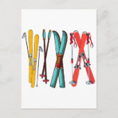 Carte Postale Ski drôle de couleur Skieur de ski (Devant)