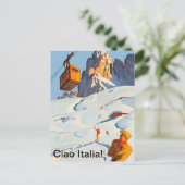 Carte Postale Ski en Italie (Debout devant)