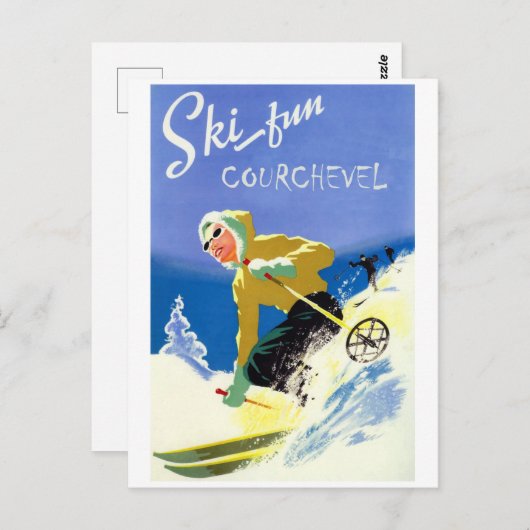 Carte Postale Ski Fun à Courcheval (Devant / Derrière)