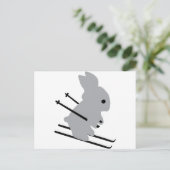 Carte Postale ski lapin de ski mignon ski (Debout devant)
