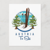 Carte Postale Ski, logo d'affiche de ski. (Devant)