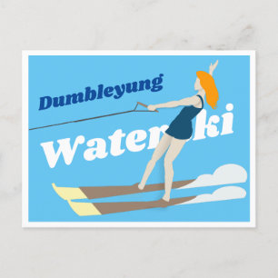 Carte Postale Ski nautique de style vintage