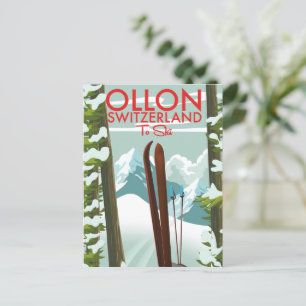 Carte Postale Ski Ollon Suisse
