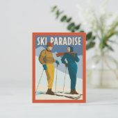 Carte Postale Ski Paradise Impression Vintage (Debout devant)