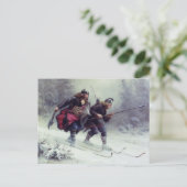 Carte Postale Ski Pieds d'oiseau Traverser la montagne (Debout devant)