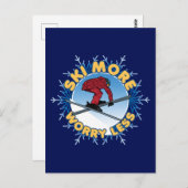 Carte Postale Ski Plus Inquiète Moins | Citation de ski (Devant / Derrière)