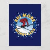 Carte Postale Ski Plus Inquiète Moins | Citation de ski (Devant)