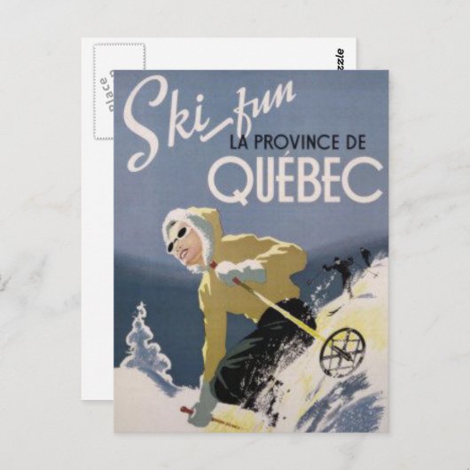 Carte Postale Ski Québec (Devant / Derrière)