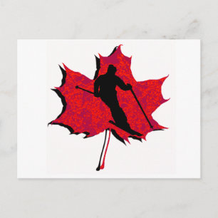CARTE POSTALE SKI RED MAPLE