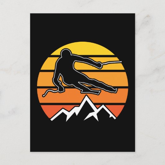 Carte Postale Ski rétroactif (Devant)