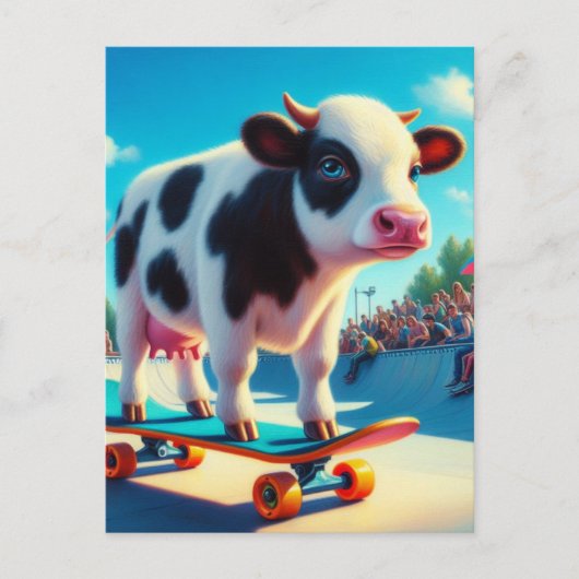 Carte Postale Ski Surreal Dairy Cow (Devant)